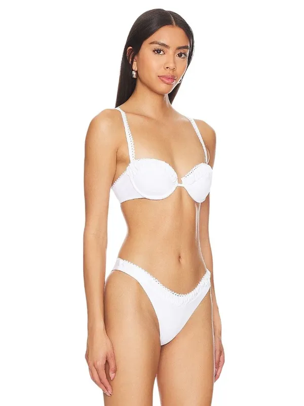 PEIXOTO Kallie Bikini Top in White Medium New Womens Swim - Image 3