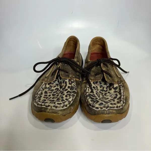 Twisted X cheetah print driving Mocs leather animal print women’s size 8.5‎ - Image 3