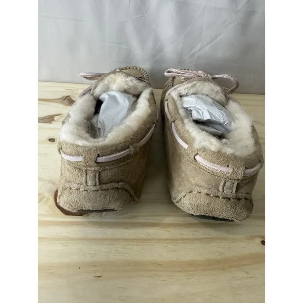 UGG Australia Women's Brown Suede Sheepskin Lined Moccasin Slippers Size 5 - Image 8