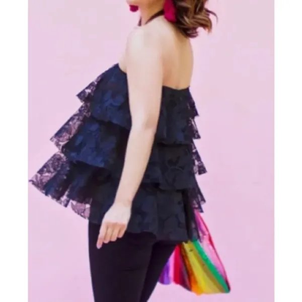Sachin‎ & Babi Black Lace NASHIK TOP Size 14 - Image 6
