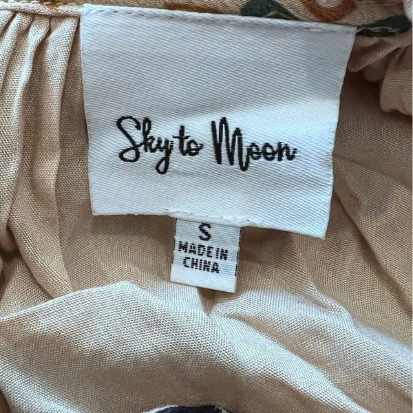 Sky To Moon Chiffon Mini Dress Sz S Long Sleeves Blouson Fit Flare - Image 8