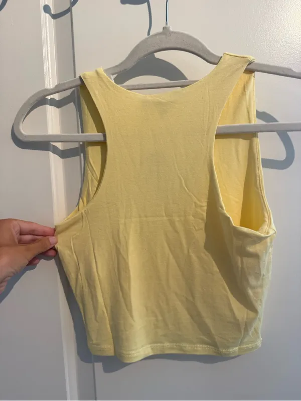 Lulu's Pale Yellow Cropped Tank Top - Image 4