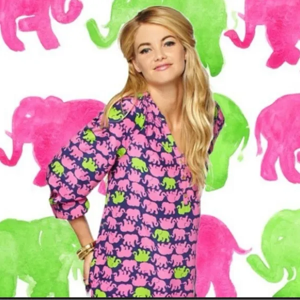 Lilly Pulitzer Pink and Navy Elephant Top - Image 5