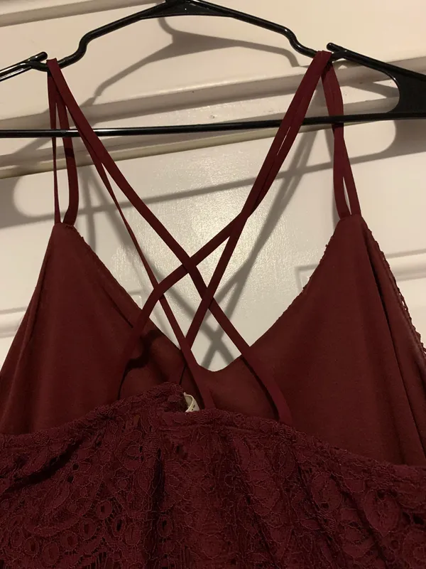 Francesca's Burgundy Lace Dress - Image 2