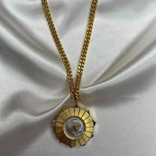 Gold Tone Criterion Pendant Watch Necklace‎ - Image 4