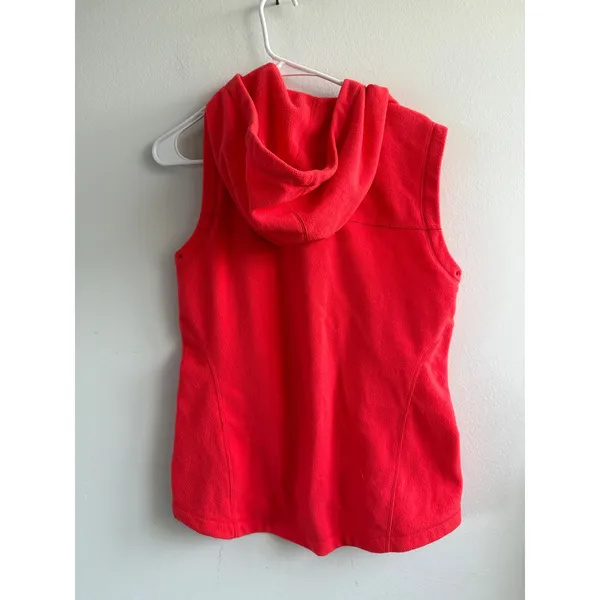 Nike Fit Therma Womens Red Fleece Full Zip Hooded Vest Size Medium vintage - Image 4