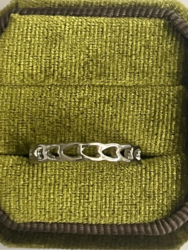 Stainless Steel Silver Heart Link Band - Silver Size 8 - Image 2