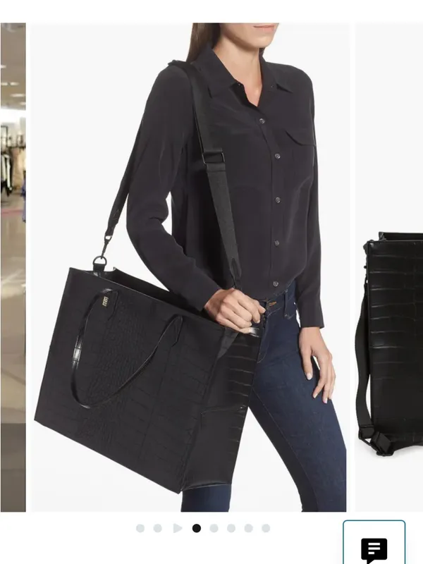 NWT‎ Beis Black Croc-Embossed Tote Bag - Image 4