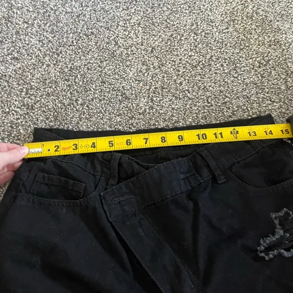 Black Ripped Distressed Jeans L Size L - Image 5