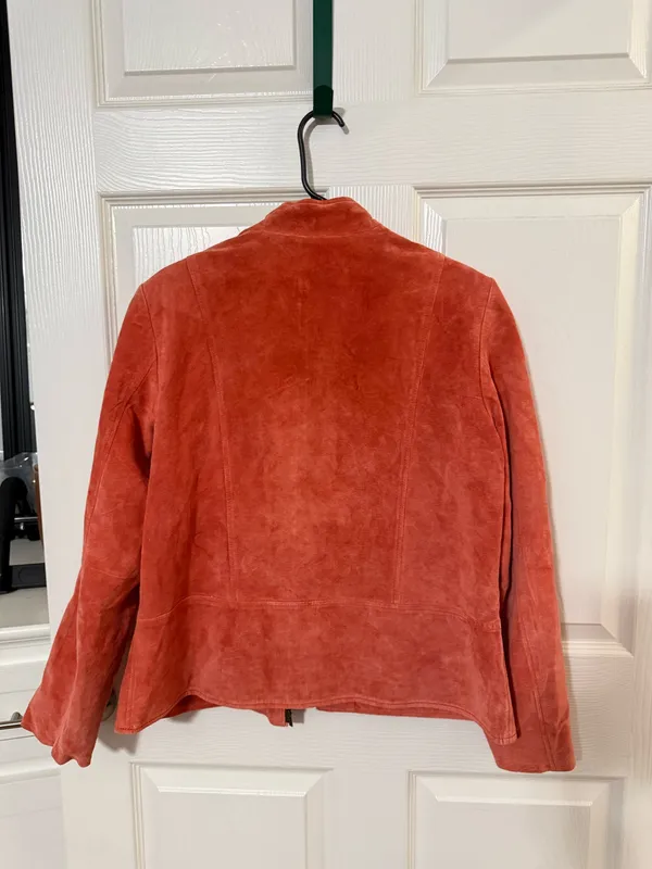 Vintage genuine leather biker jacket Orange Size L - Image 4
