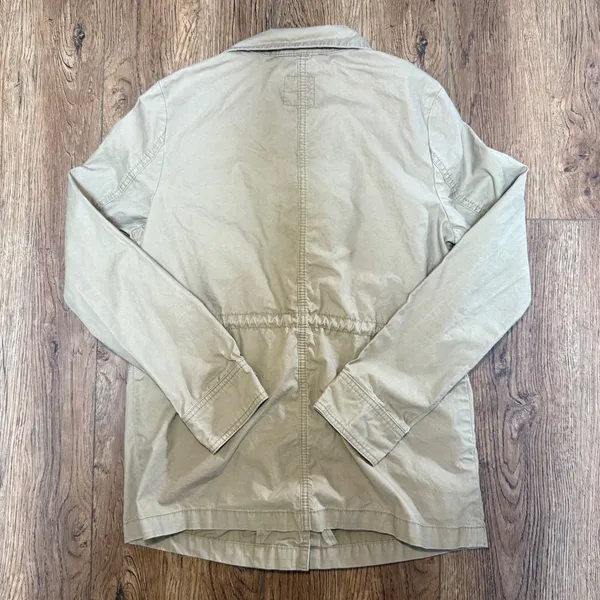 Old Navy Tan Utility Jacket Military Style Pockets 100%‎ Cotton Womens Small - Image 10