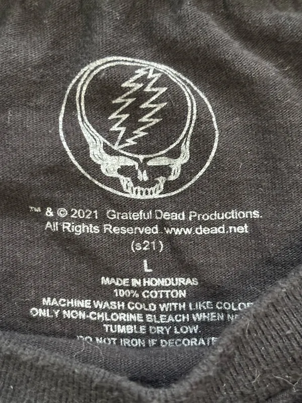 Black Grateful Dead Dancing Bears T-shirt with A Rainbow Graphic Size Large - Image 7