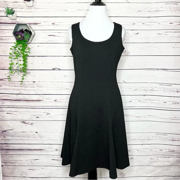 Calvin Klein Black Textured Sleeveless Fit & Flare Dress Size 4 Small - Image 12