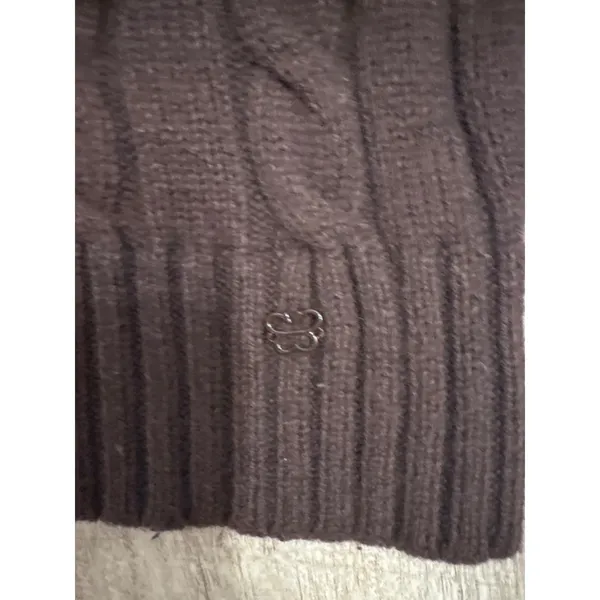 Sunday Best Aritzia Lottie Brown Merino Wool Cable Knit Sweater Size Small Women - Image 6