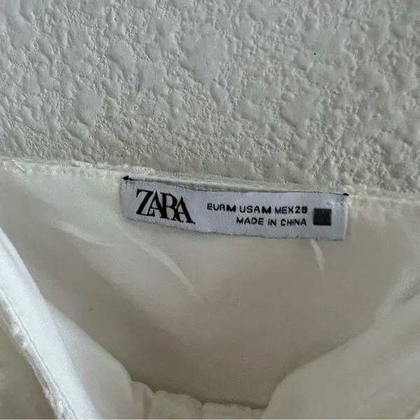 Zara White Ruched Draped Daisy Floral Cami Top Daisy Medium - Image 6