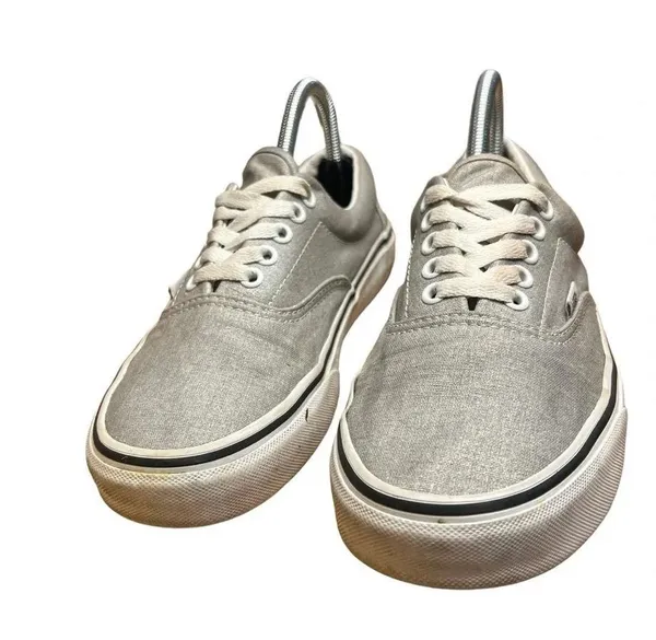 Vans Era Glitter Low Top Lace-up Sneakers - Silver/White - Men's 7 / Women's 8.5 - Image 5