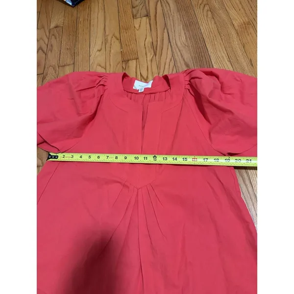 Pomander Place Tuckernuck‎ Finley Flutter Sleeve Notched Neck Pink Cotton Blouse - Image 9