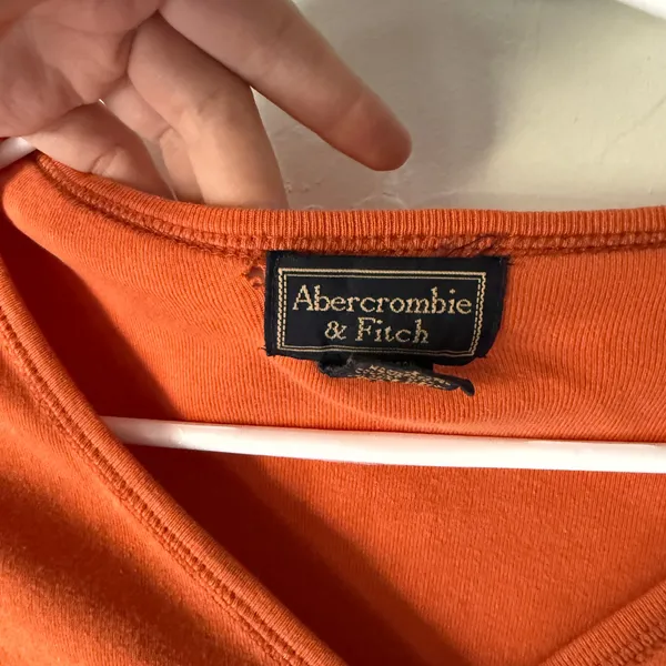 Vintage Abercrombie & Fitch Rust Orange Button Front Cardigan M‎ Y2K 100% Cotton - Image 5