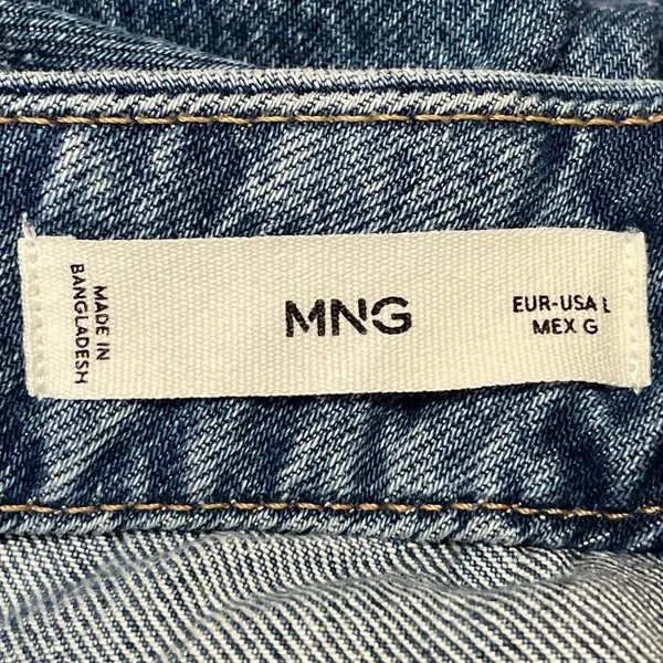 MNG Mango Womens Blue Medium Wash High Waist A Line Midi Denim Jean Skirt Size L - Image 4