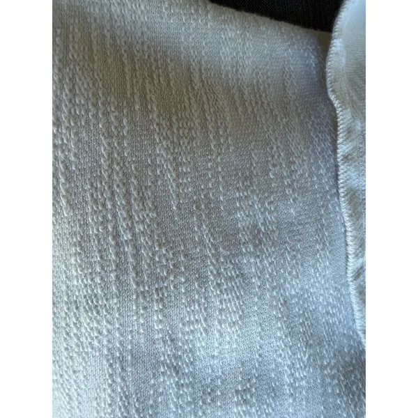 CMC Color Me By Cotton White Textured Cowl Neck Tunic Top Medium USA Made - Image 6