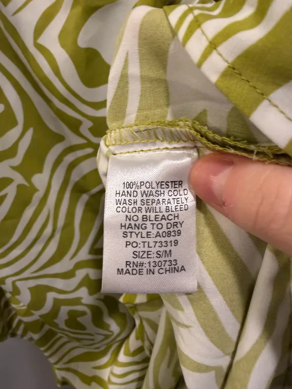 Umgee Lime and White Zebra Print Relaxed Fit V-Neck Swim Cover-Up Small / Medium - Image 8