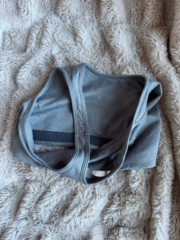Gray Heather Nike Sports Bra - Image 4