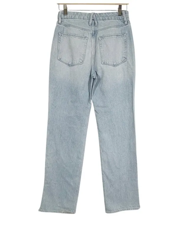 Good American Good Boy Straight leg Ankle Slit Jeans Size 27 - Image 2