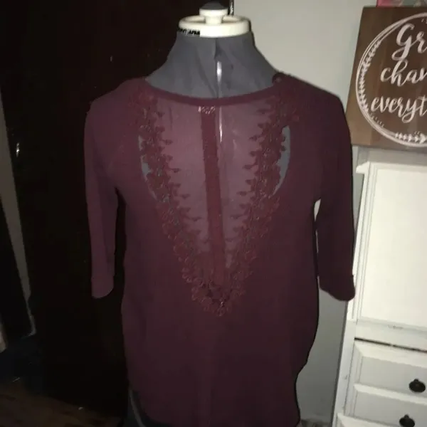 Oversized Free People thermal with lace panel back - Image 2