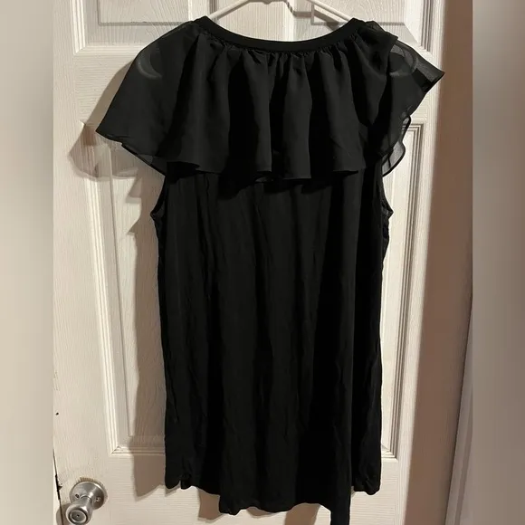 Kate and Mallory Ruffled Black‎ Top Women’s Size XL Whimsy Goth Flutter Sleeve - Image 4