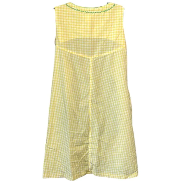 VTG Lisa Smock by Lisanne VINTAGE Yellow White Gingham Cornucopia - Image 2