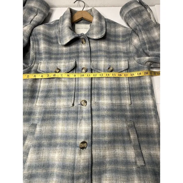 American Eagle Brushed Plaid Shacket Oversized Sz XS Grunge Flannel Boyfriend - Image 5