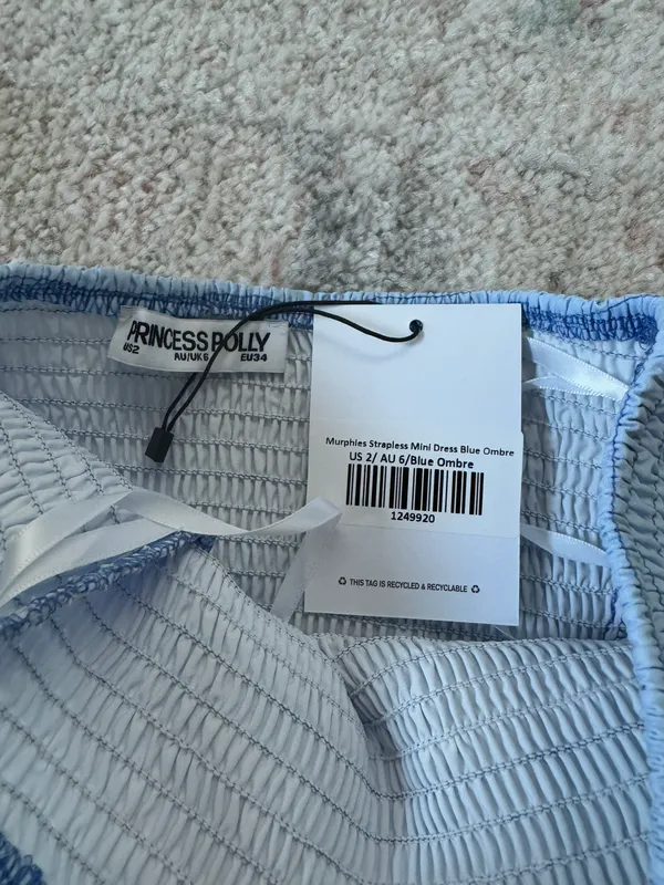 Princess Polly Blue Ombre Murphies Strapless Mini Dress - Image 5