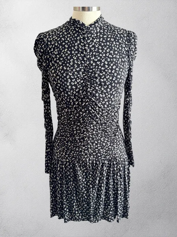 REBECCA TAYLOR Long-Sleeve Mini Cheetah Jersey‎ Dress, Medium - Image 3