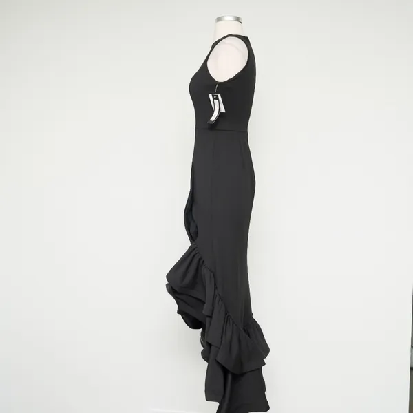 Betsy & Adam. Arielle Scuba Crepe Ruffle‎ Slit Gown. - Image 6