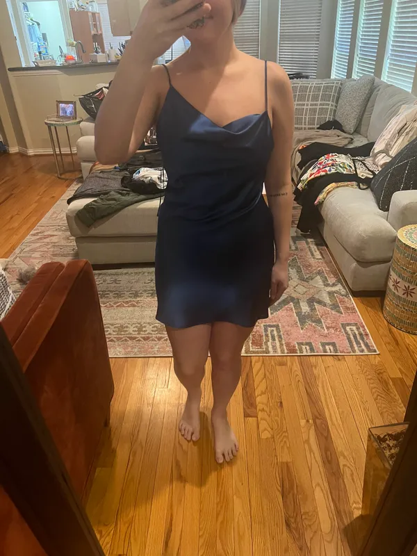 Native Daughters Blue Silk Mini Dress - Image 5