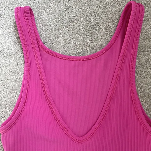 Lululemon Power Pivot Ribbed Crop Tank Top Sonic Pink Athletic Size XS/S - Image 3