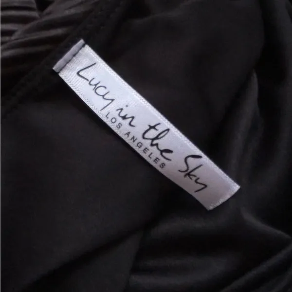 Lucy in the Sky Black‎ Ruched One Shoulder Long Sleeve Bodycon Mini Dress Large - Image 4