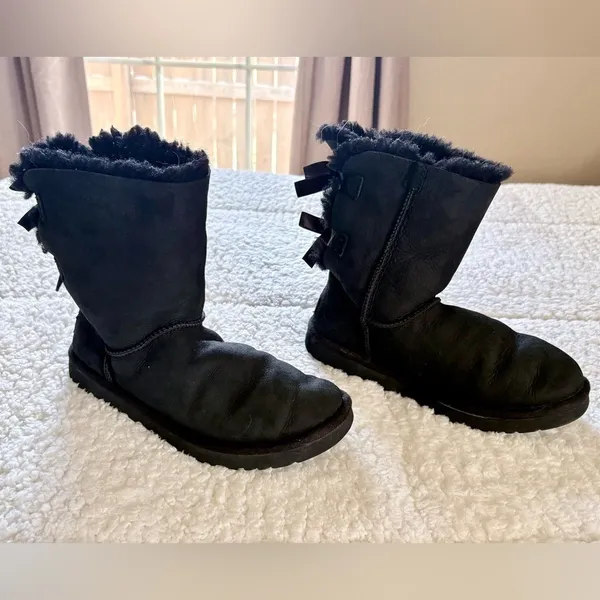 UGG Black Bailey Bow Tie Boots - Image 8