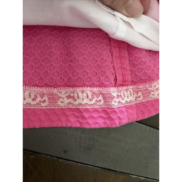 Lilly Pulitzer Top Halter Pink Seersucker Womens Size 12 Lace Annabelle Halter - Image 8