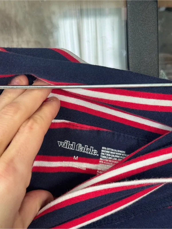 Wild Fable foldover shorts waist low rise striped navy red white parke - Image 3