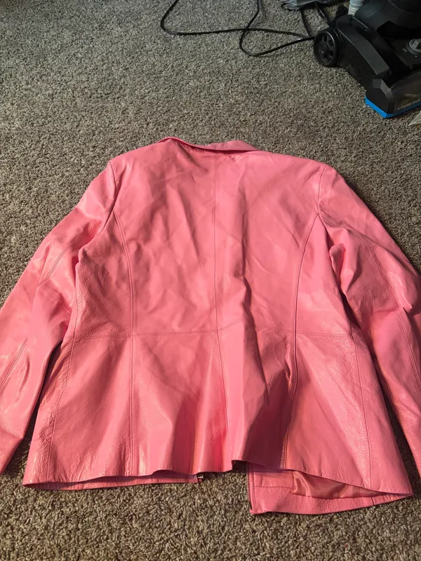 Pink leather jacket  - Image 5