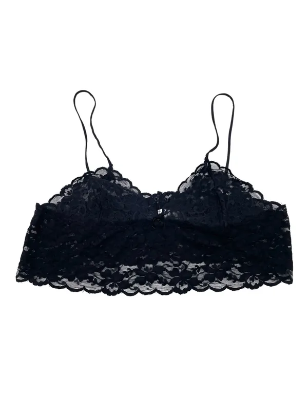 Vintage 80s 90s Alana Gale Sheer Black Lace Bralette Cami Small Dark Coquette - Image 5