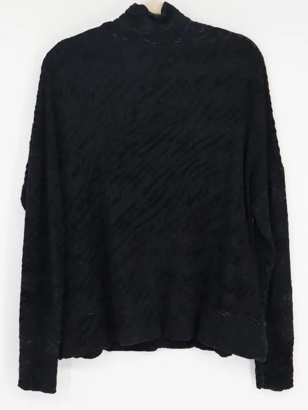 Majestic Filatures Woman's Black Burnout Velvet Cowl Neck Long Sleeve Top XL - Image 10