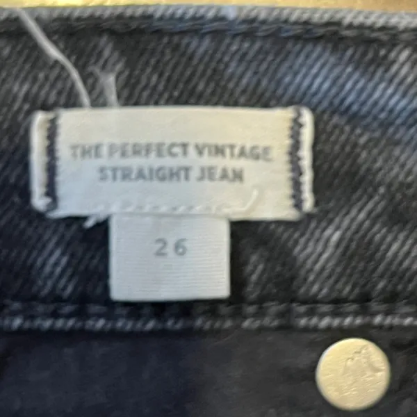 1301 | Madewell‎ The Perfect Vintage Straight Raw Hem Jeans Black Womens 26 - Image 6