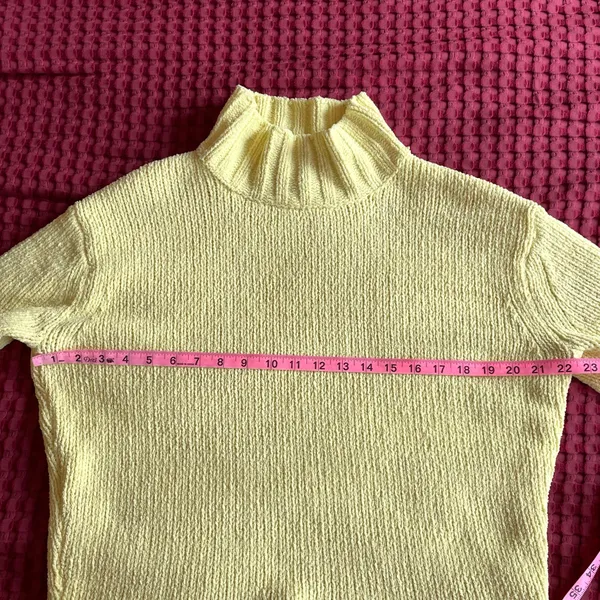Women’s Philosophy Republic Clothing Yellow Turtleneck Sweater Ribbed Knit Size S - Image 8