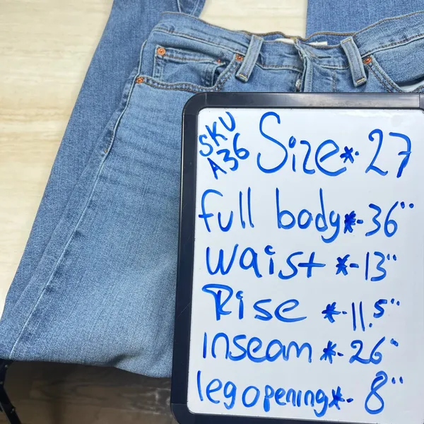Levis Ribcage Straight Ankle Jeans Womens 27 Blue High Rise Denim A36 - Image 8