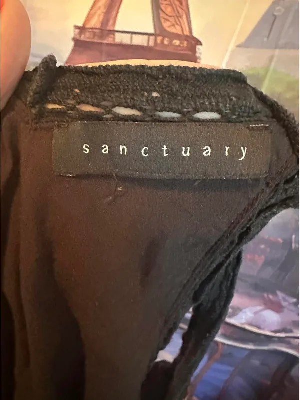 Sanctuary Black Sleeveless Casual Dress Floral Embroidery - Image 4