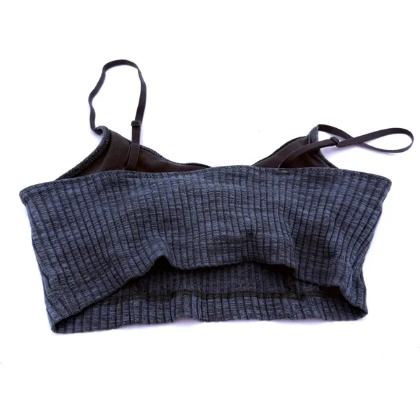 Aerie Blue Ribbed Cropped Sports Bra Size Medium - Image 3