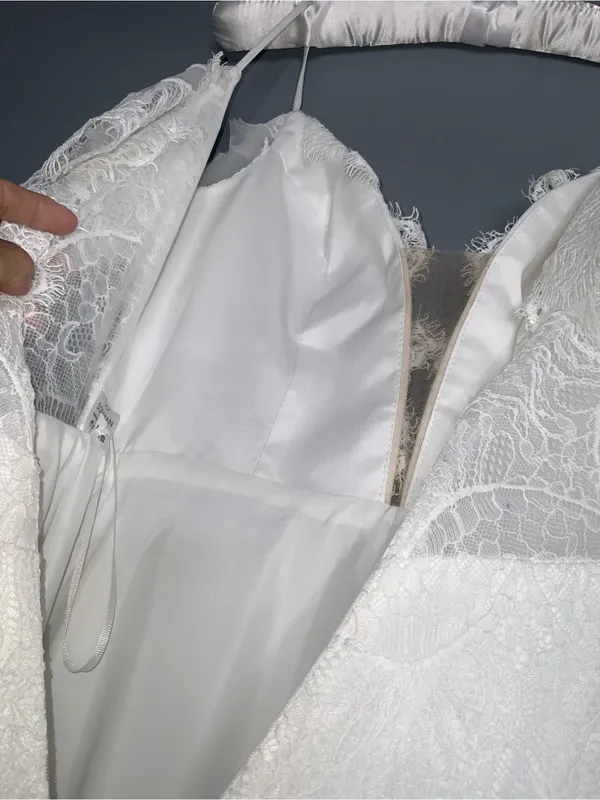 Sorayan Romantic White Lace Off-Shoulder Bridal Gown Medium - NWT - Image 10