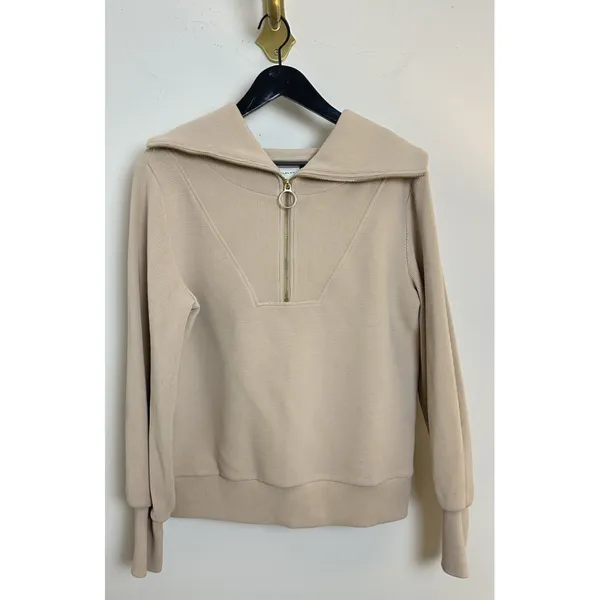 VARLEY Vine Ottoman Half Zip Pullover in Beige Size Small - Image 5